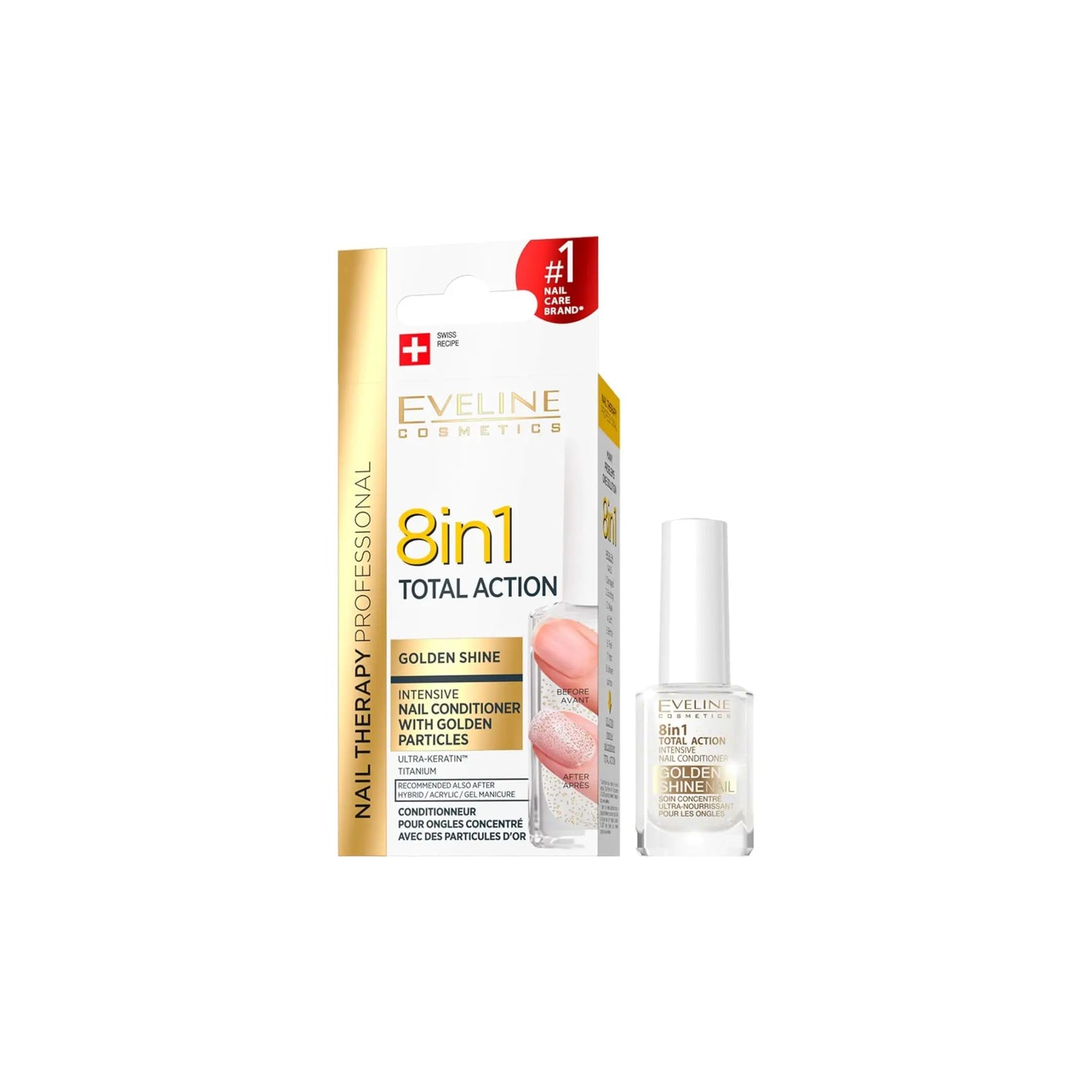 Засіб для ефективної і швидкої регенерації нігтів 8в1 Nail Therapy Professional Golden Shine Догляд за нігтями