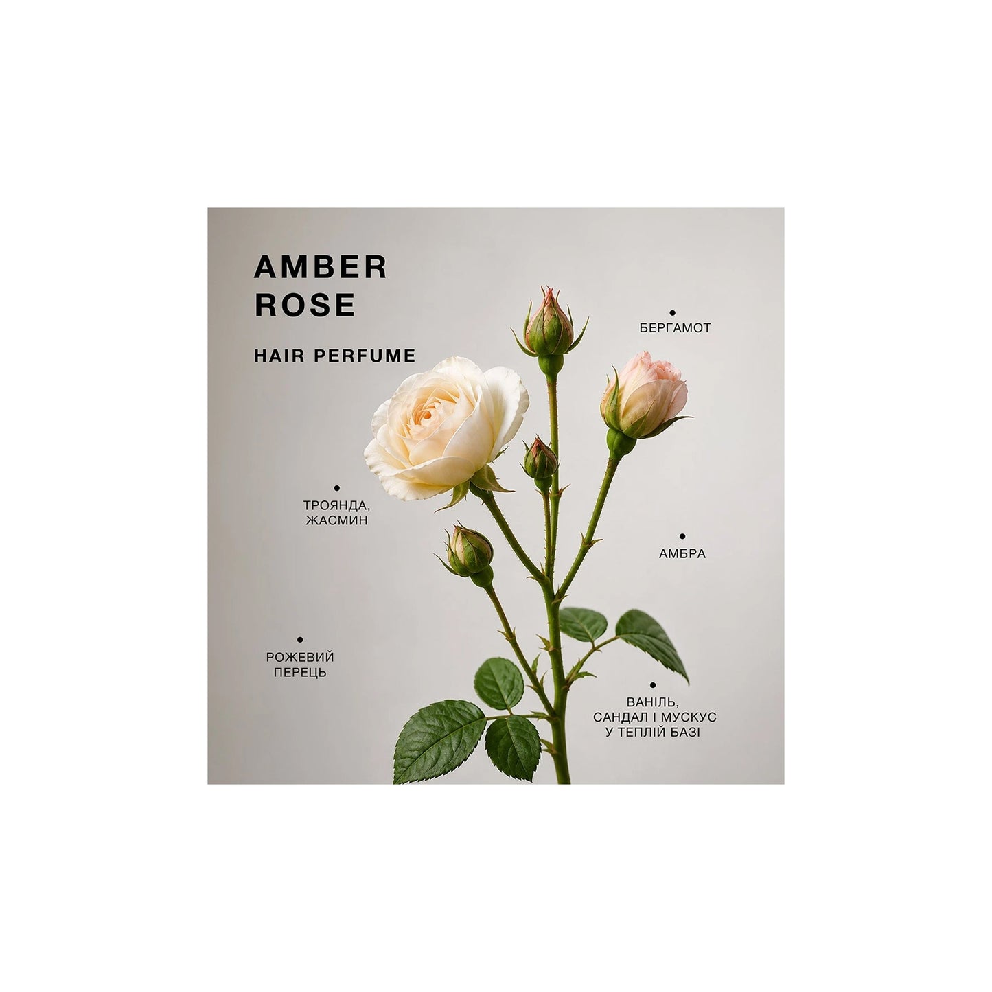 Парфумована вода для волосся Amber Rose